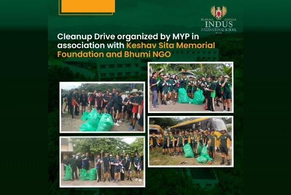 On Monday, October 10, 2022, Indus international school held a clean-up drive in the areas near the Manas Lake. The MYP plastic warriors of the school along with Keshav Sita memorial foundation and with the help of Bhumi NGO collected all the garbage from the roads and segregated it into plastic and non-plastic items.